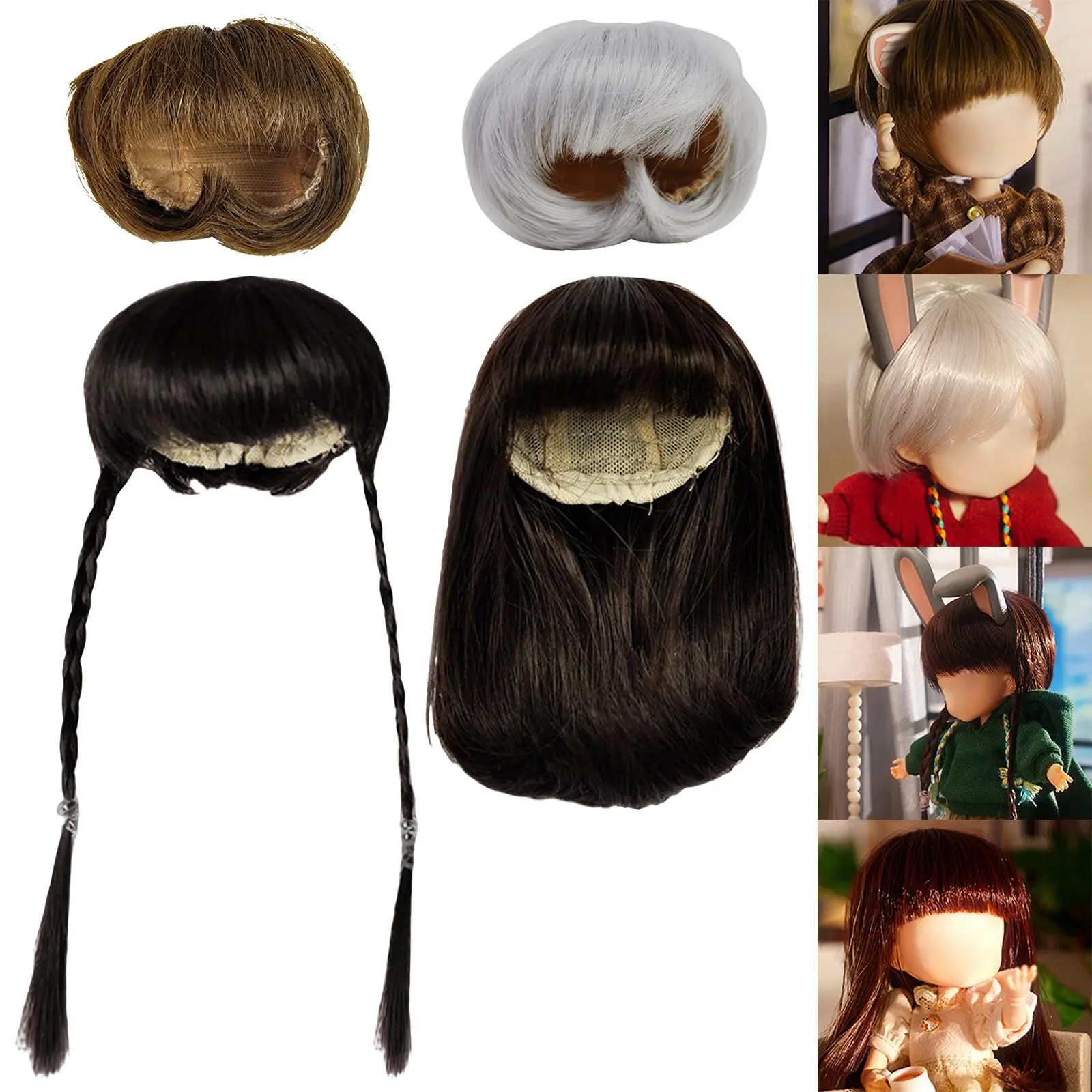 

Прекрасный парик для куклы, аксессуар для волос, устойчивый к высоким температурам, для кукол Ob11