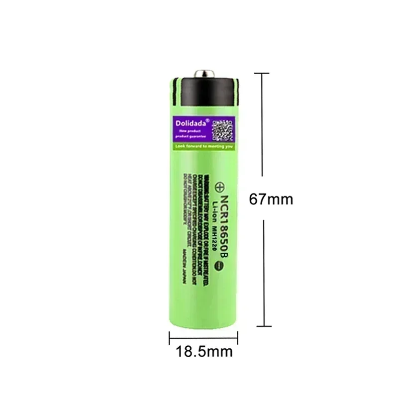 3.7V 3400mAh NCR18650B 34B Rechargeable Battery with Top Button: Perfect Power Source for Flashlights & Toys