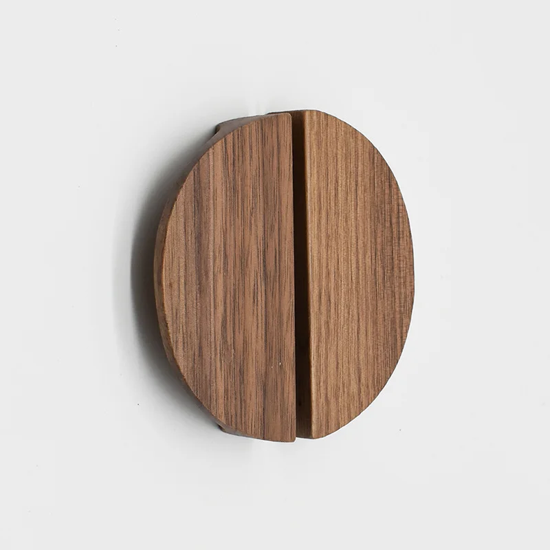 Semicircle Shape Wooden Knob Drawer Pulls, Natural Beech, Black Walnut, Kitchen Cabinet Handles, Cupboard, Wardrobe Wood Pulls