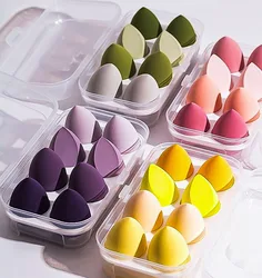 8pcs  Cosmetic Puff Set Beauty Egg Wet And Dry Dual-Use Gourd Egg Makeup Foundation Sponge Air Cushion Puff Soft Makeup Tools