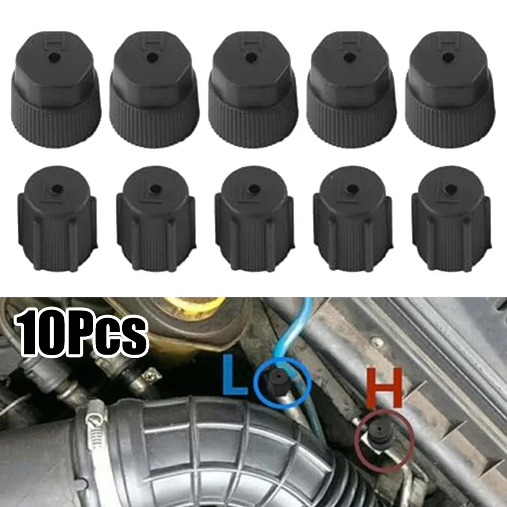 10pcs High And Low Pressure Car A/C Valve Cap Side Port Lid Auto Car Air Conditioner Valve Dust Cap Cover