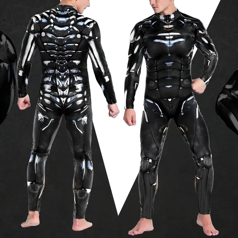 

[You're My Secret] Robot Cyberpunk Steampunk Future Technology Bodysuits Cosplay Costumes Front Zipper Zentai Elastic Jumpsuits