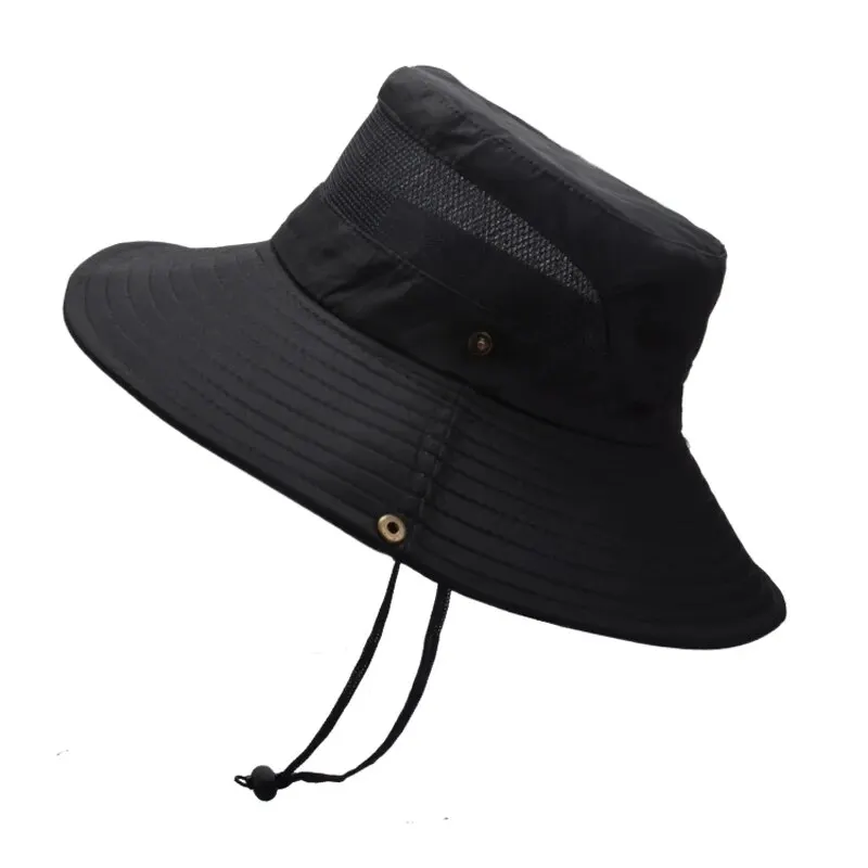 Xinbaoguan 100% Polyester 9201 New Summer Breathable Fisherman Hat Outdoor Mountaineering Hat Big Eaf Sunshade Hat Benni Hat