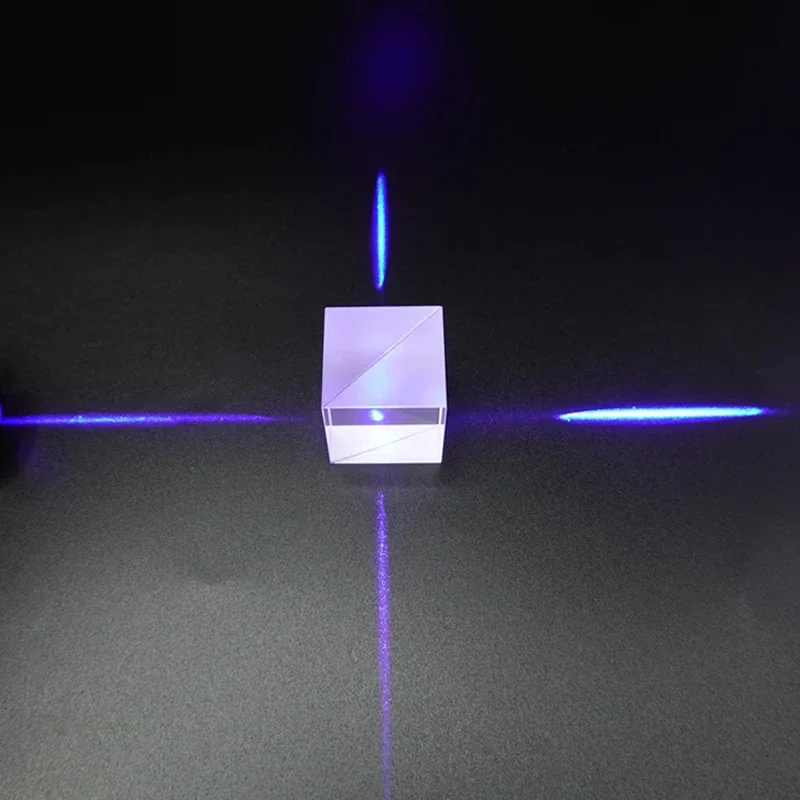 Prisma de división de haz de vidrio óptico de 10 mm, cubo semisreflectante y semitransparente