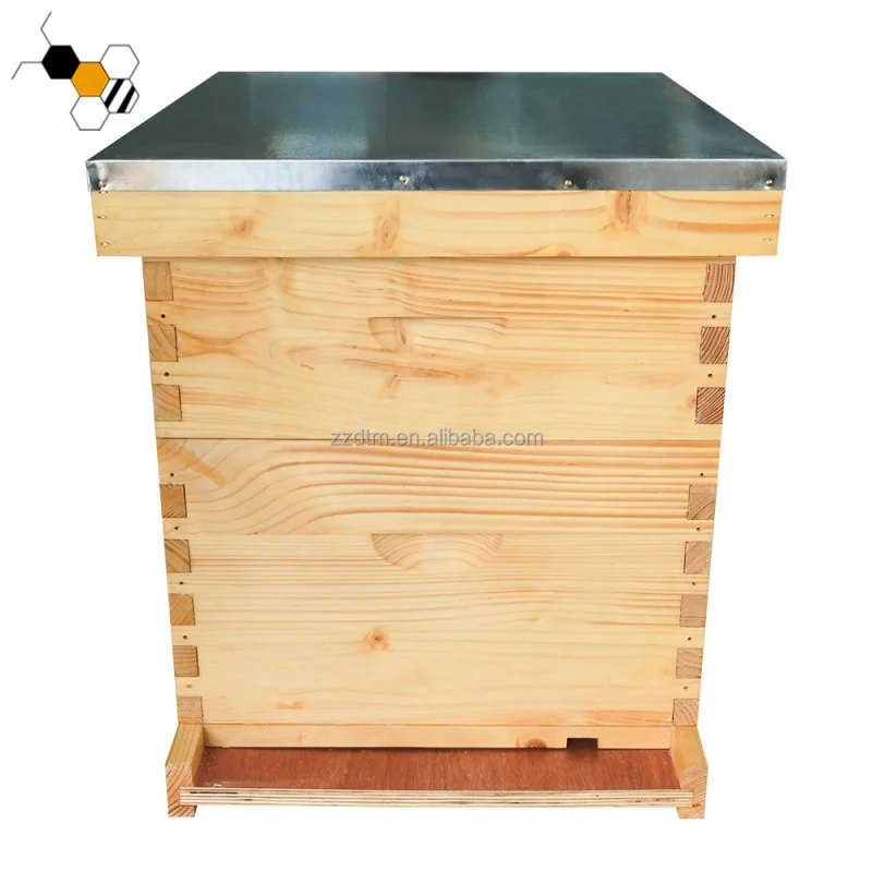 New Popular Wax-Coated 8-Frame Langstroth Beehive, Dovetail Joint, 20Mm Thickness
