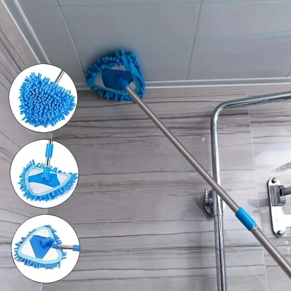 Triangle Retractable Wall Cleaning Mop Ceiling Air Conditioner Dust Removal Mini Mop Small Wall Cleaning Home Clean Floors Tool