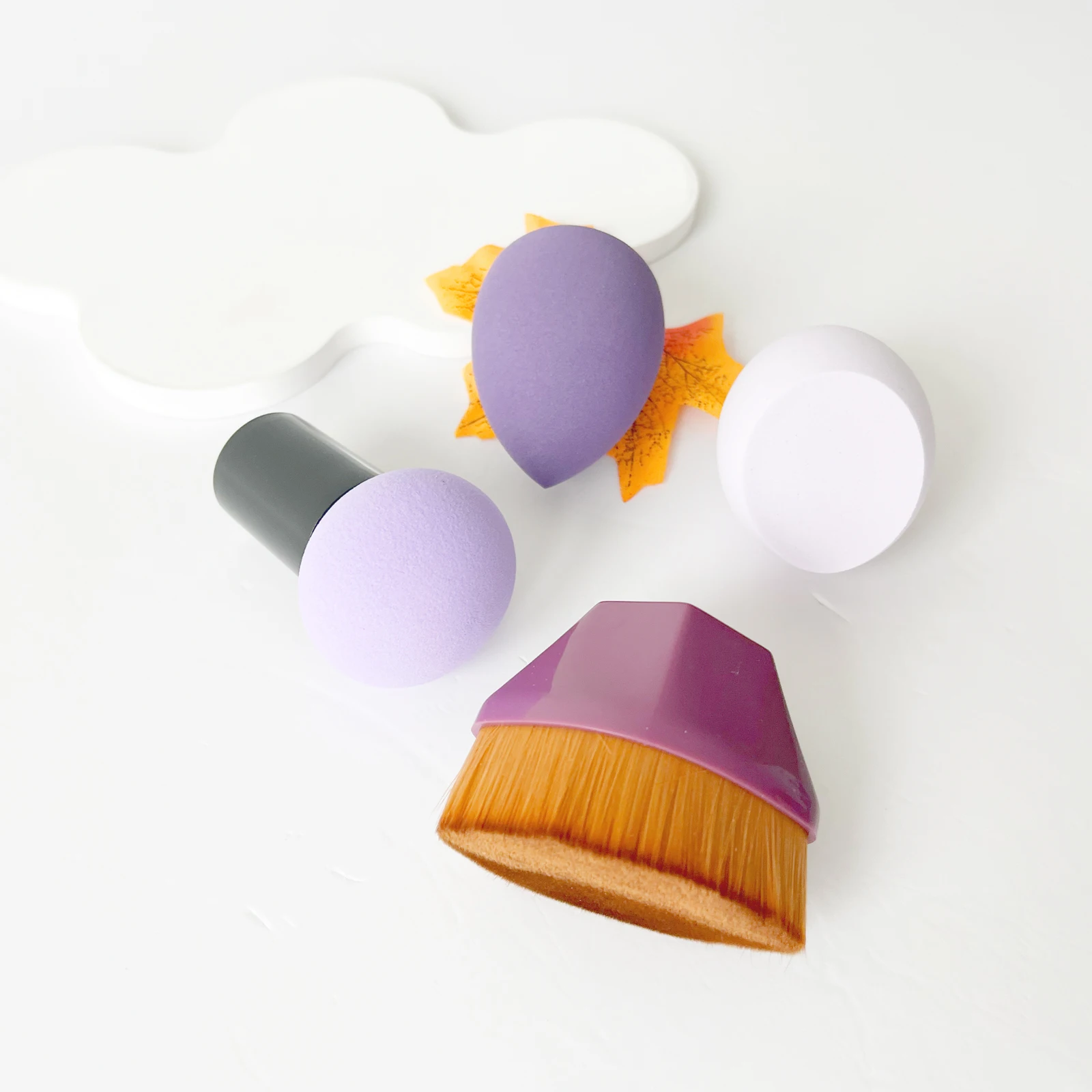 Ensemble de pinceaux violets pour une pièce plus lente, mini brosse à blush, bonus #55, bouffée de poudre, obtenez facilement un look parfait, 17 pièces