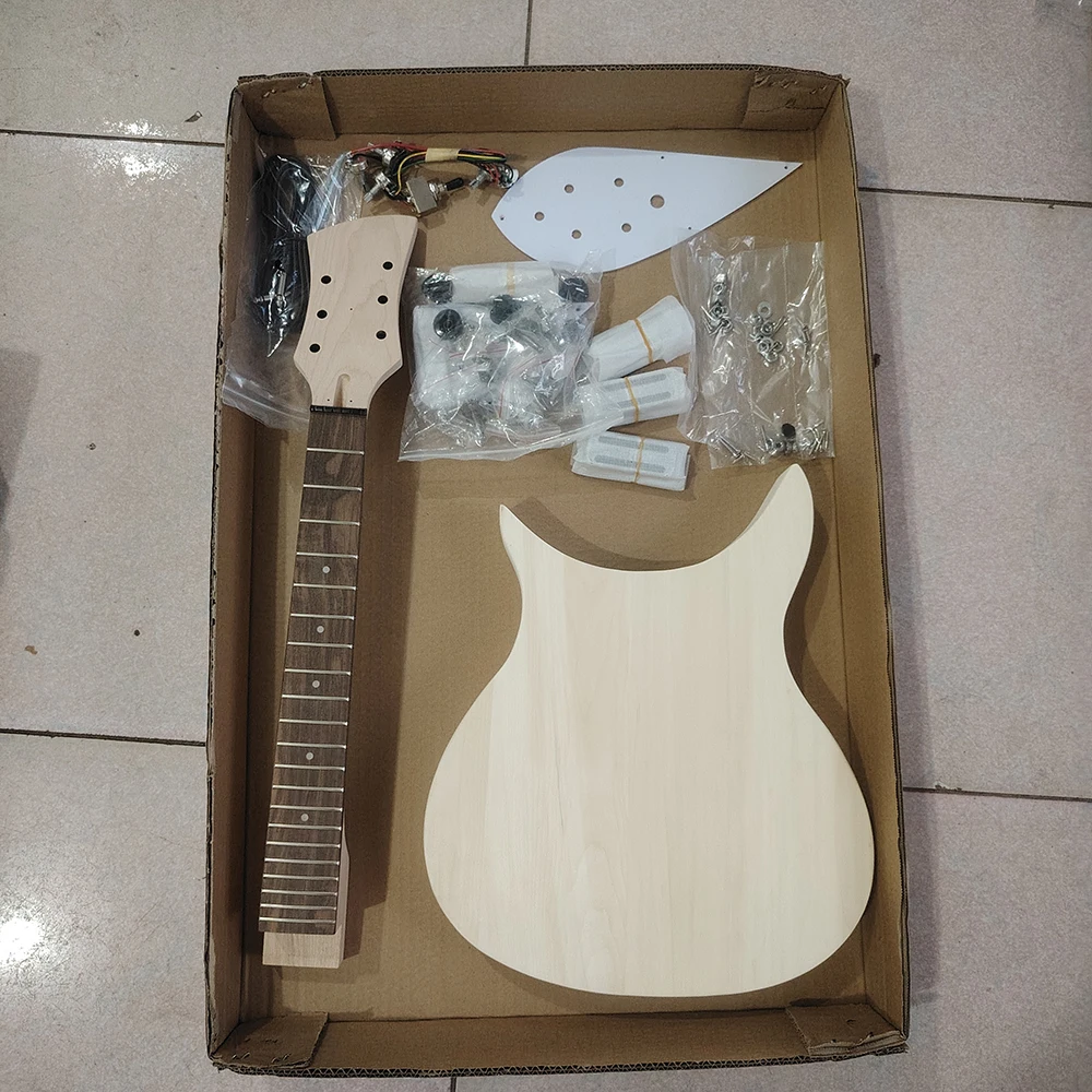 325 Kit chitarra elettrica fai da te RICKEN, legno trasparente, accessori completi, consegna veloce