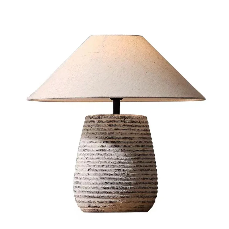 

Japanese Style Ceramic Table Lamps Designer Wabi Sabi Home Hotel Tea Room Art Decor Lighting Simple Bedroom Sofa LED Desk Light