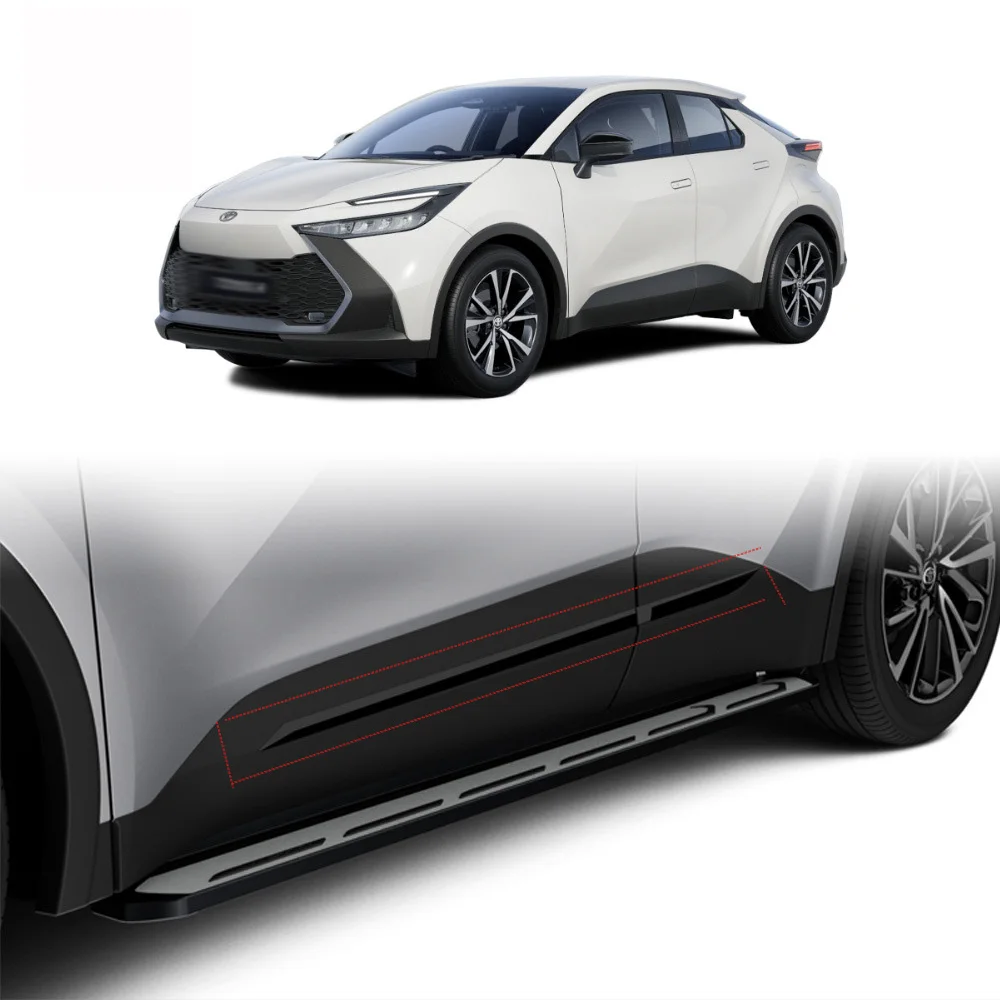 For Toyota CHR C-HR 2024 2025 ABS Black /Chrome Door Side Stripes Body Skirt Molding Trim Sticker Accessories Car Styling