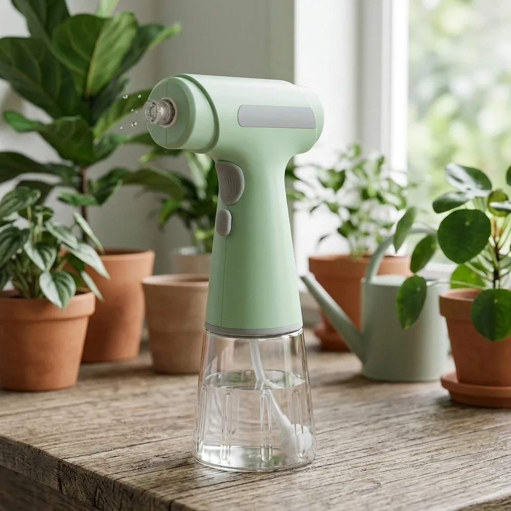 Electric Spray Bottle Adjustable Atomizing Nozzle Cordless Misting Sprayer Anti-Drip For Garden Plants Cleaning Beauty= Care