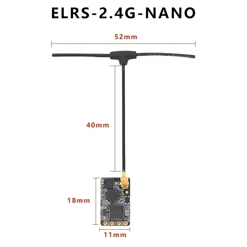 1/2 PCS ELRS NANO 2.4G ExpressLRS Mini receptor de longo alcance com antena tipo T para RC FPV Freestyle Racing Drone Quadcopter Parts