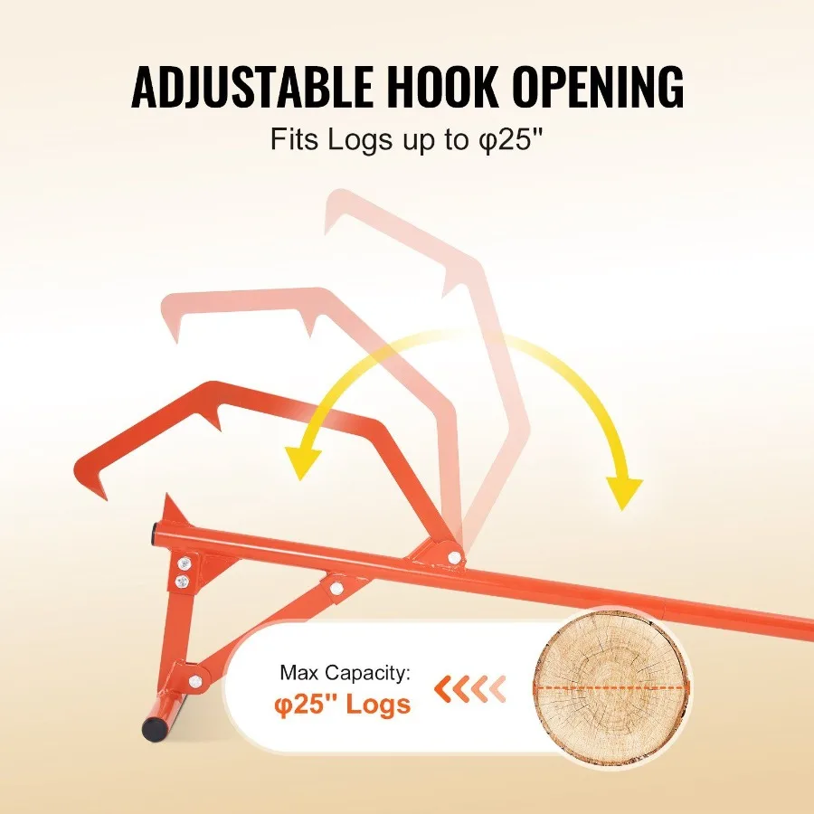 Timberjack 46.5 بوصة رافعة سجل شديدة التحمل لتدحرج سجلات بقطر 25 بحد أقصى