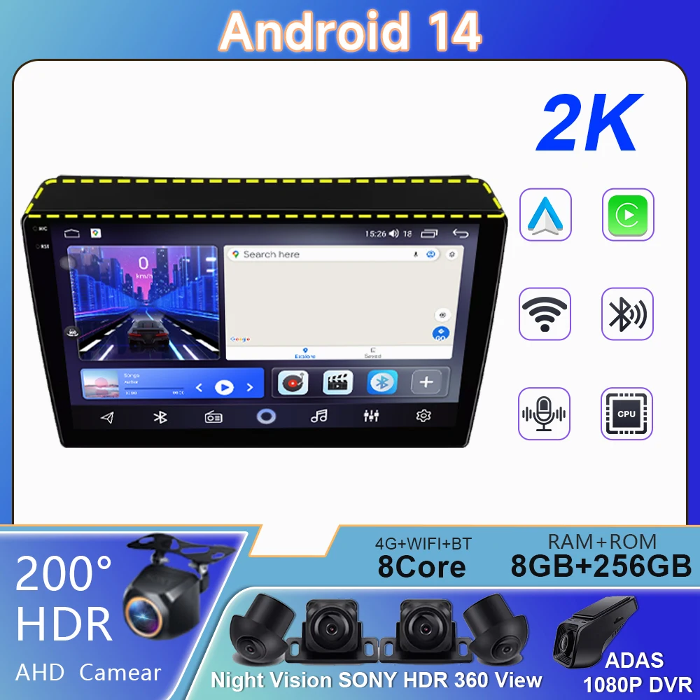 

BT видеоплеер Android авто для Fiat Ducato 3 для Citroen Jumper 2 навигация мультимедиа стерео Carplay 8 ГБ + 256 ГБ 2K 8 ядер