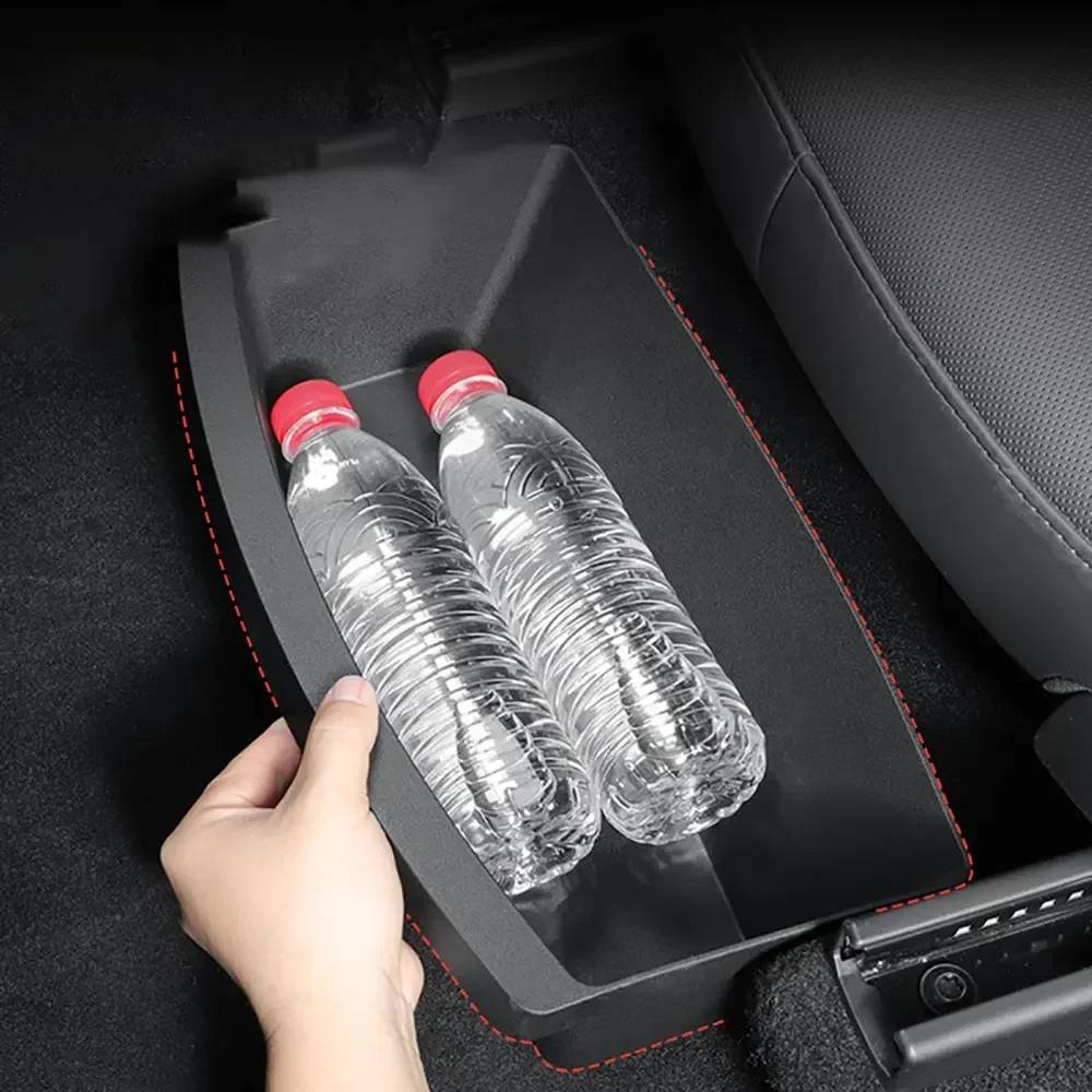 For Tesla Model Y Juniper 2025 2026 Under seat Drawer Space Bins Chair Tray TPE Under Seat Storage Box Interior Accessories 1PC