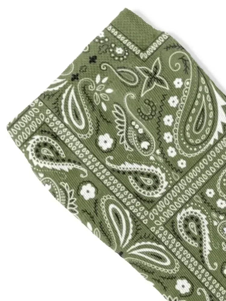Green paisley bandana pattern Socks Stockings man Lots winter gifts anti slip football Socks For Women Men's