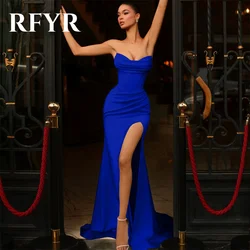 RFYR Mermaid Sexy Formal Dress Sweetheart Party Dress For Wedding High Side Slit Special Occasion Dress Custom Size robe soirée