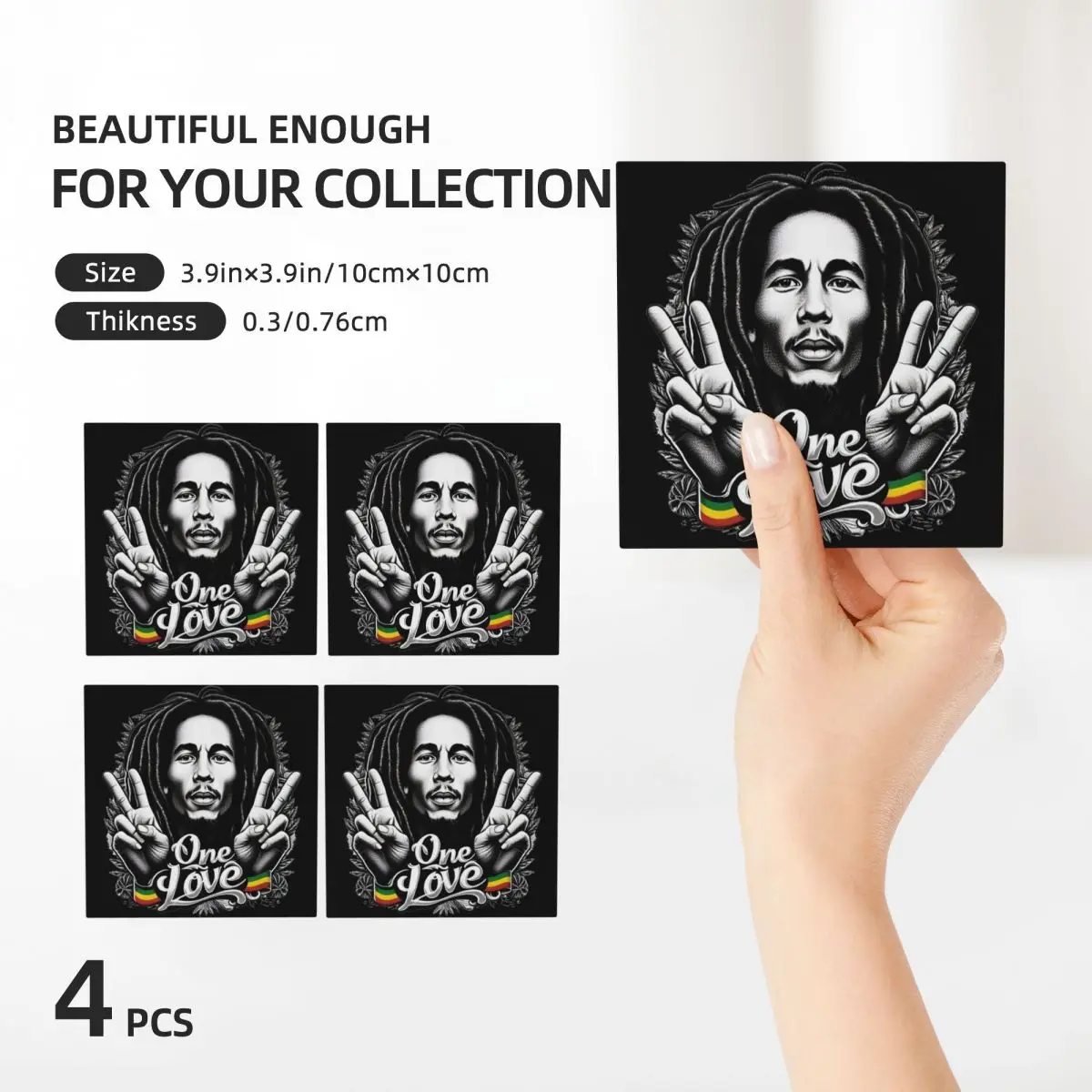 Bob Marley Reggae Coaster Ceramics Baking Mat Table Decoration And Accessories Mat For Kitchen Dining Table Mat Coffee Mat