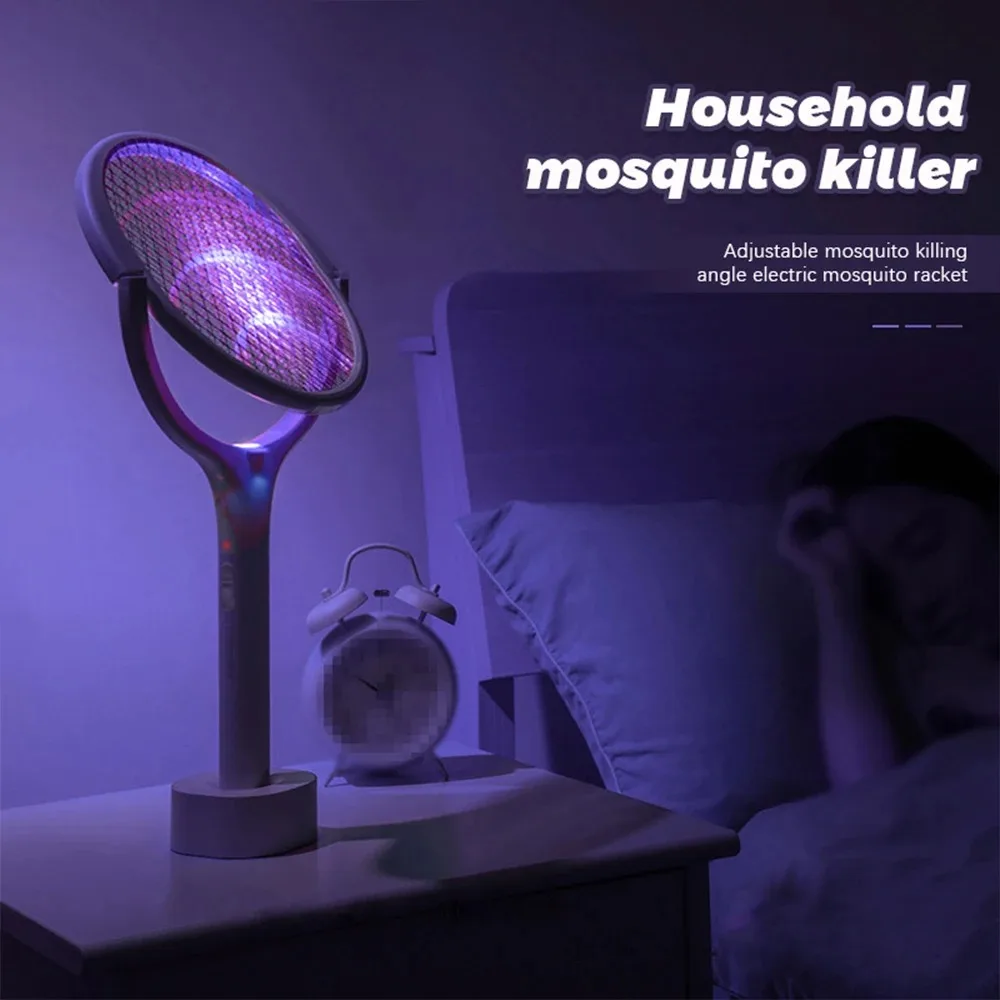 6 In 1 Electric Mosquito Swatter Fast Charging Racket Kill Fly Bug Safety Insulated Battery Powered Lamp ABS Adjustable