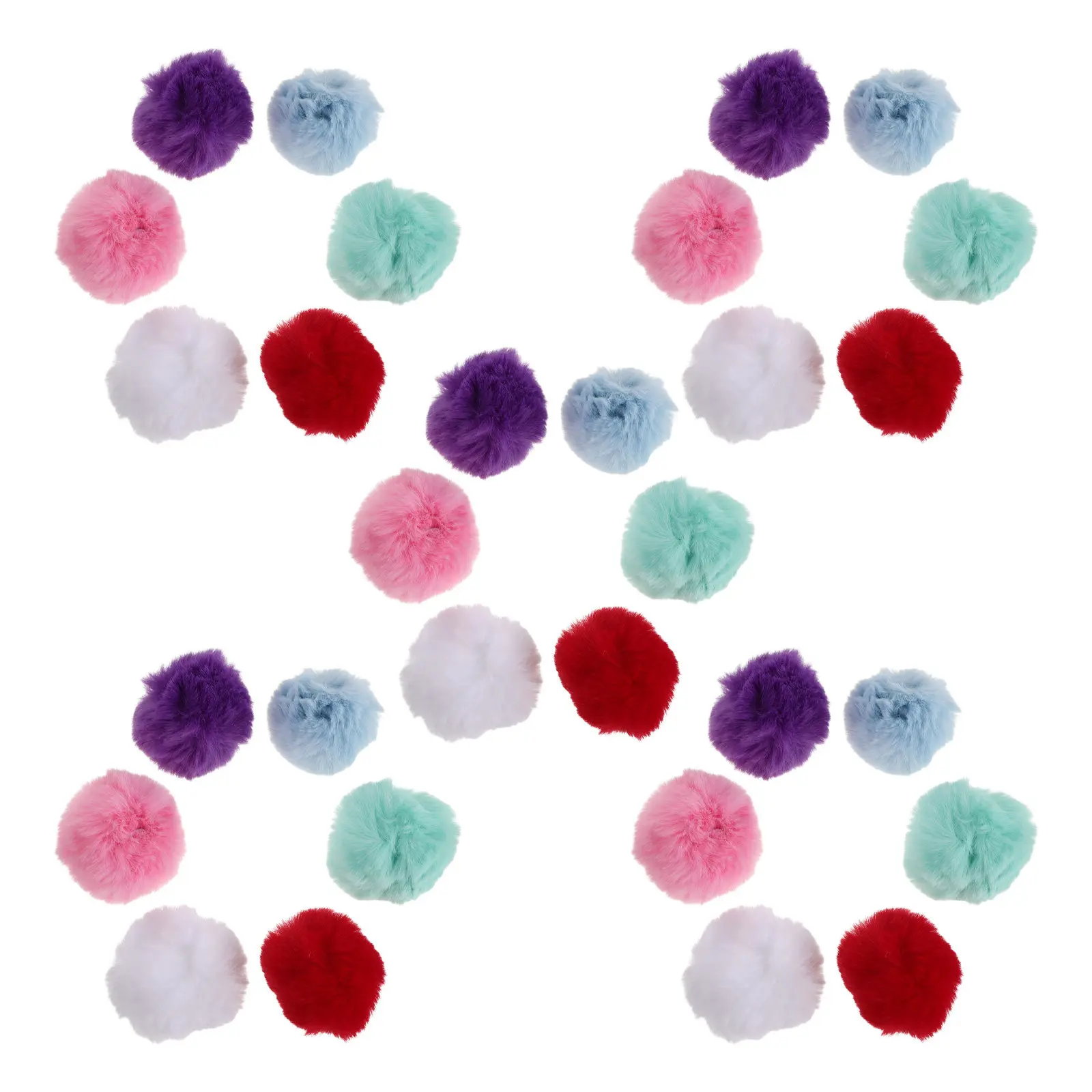 

30pcs Artificial Balls Faux Pom Pom Balls Soft For Diy Craft Hat Hair Scrunchies Keychains Bags Shoes Sewing Costume Materials