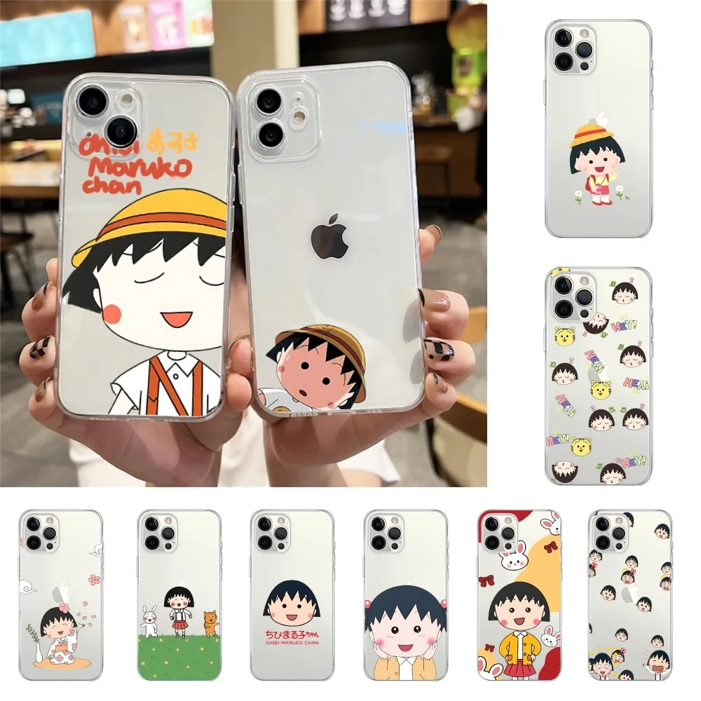 C-Chibi M-Maruko C-Chan Phone Case For Iphone 15 11 13 14 Pro Max 7 8 Plus X Xr Xs Max 16pro 12mini Transparent Cover