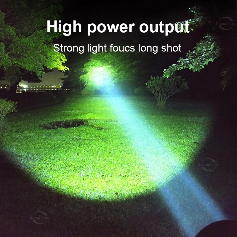 High Power Diving Flashlight IP68 Highest Waterproof Rating Professional Diving Light Powered by 18650 Battery With Hand Rope