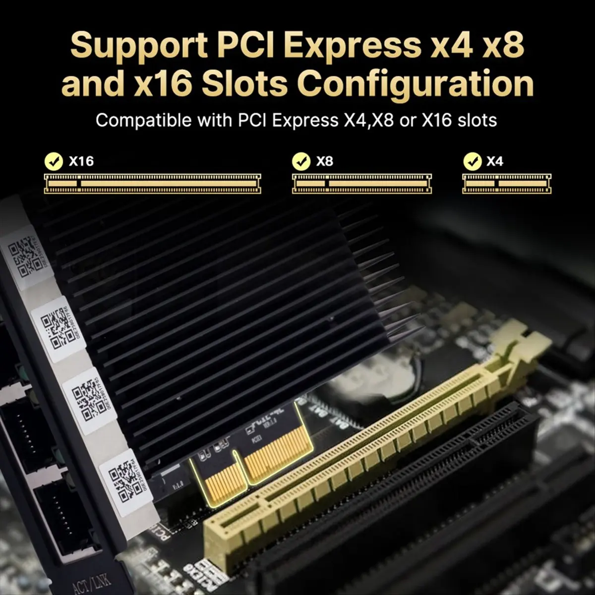 

[ABPO] 2.5Gbps PCIe Network Card for Intel I226 10/100/1000/2500Mbps RJ45 4 Ports LAN Adapter for Desktop PC Windows 10/11