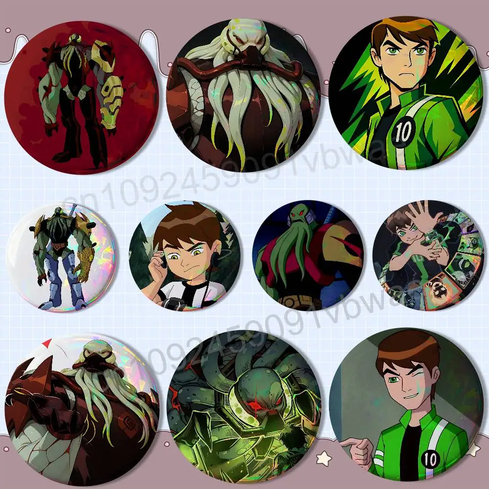 

Alien villain Vilgax Ben Tennyson Round Exquisite Badge Brooches Creative Pins For Clothes Hat Backpack Gift Accessories