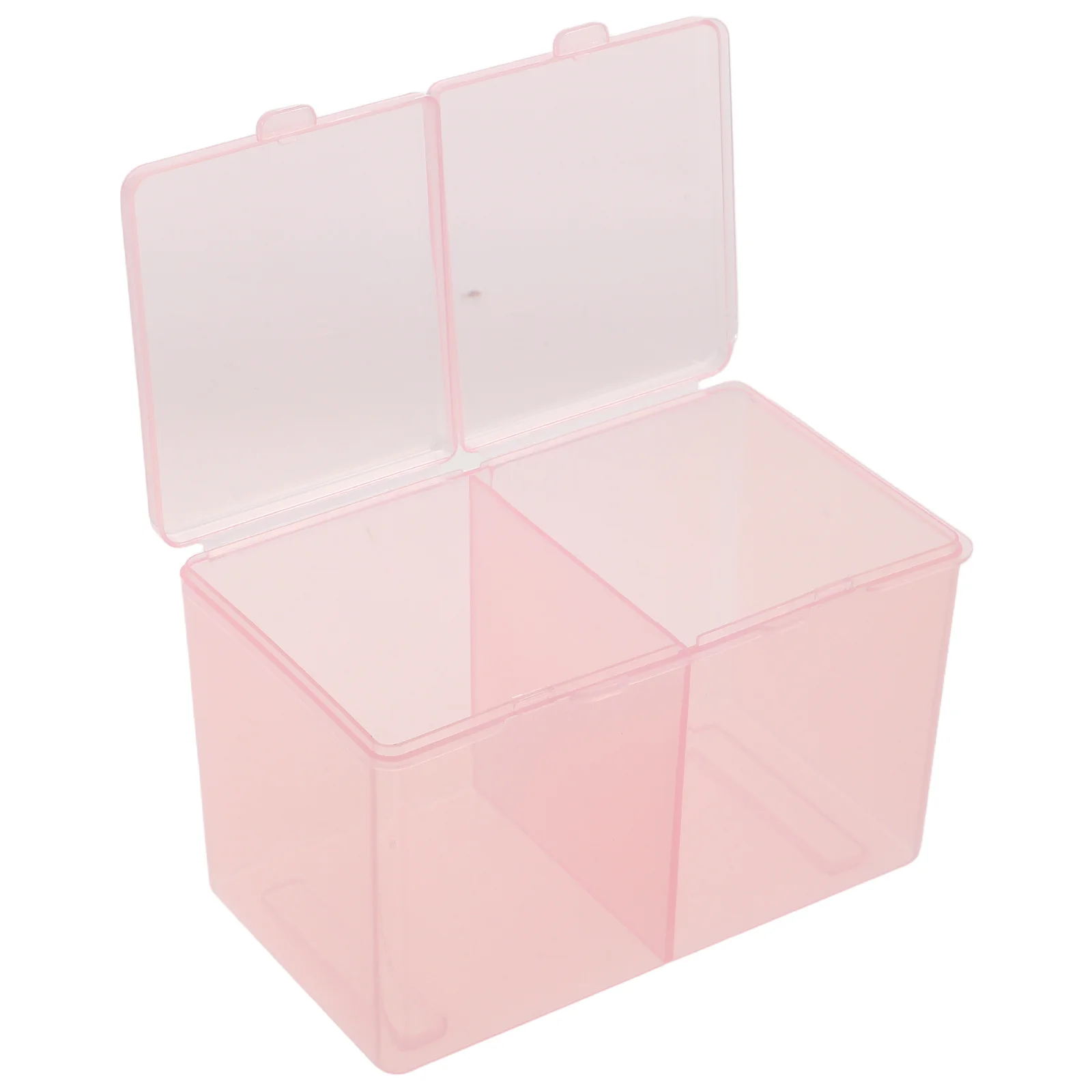 منظم مستلزمات الأظافر مكون من مقصورتين، صندوق أدوات محمول، ملحقات فن الأظافر، حاوية تخزين، وسادات قطنية شفافة #1