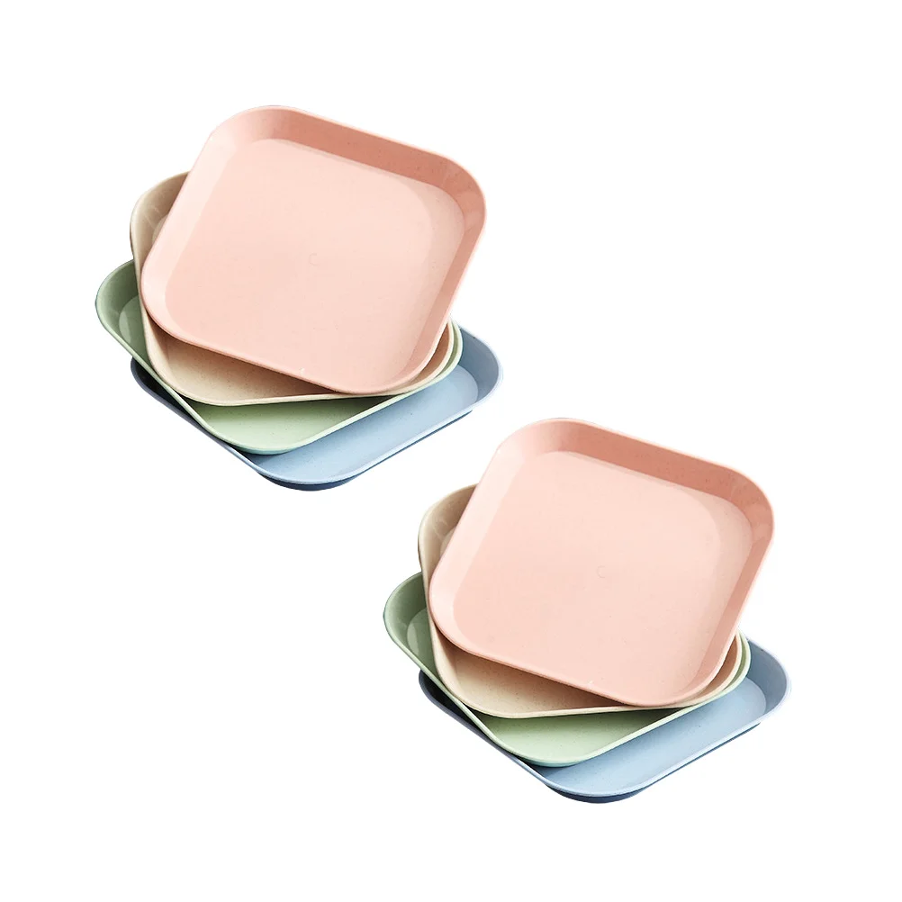 

8 Pcs Plates Bone Dishes Food Grade Eco Friendly Durable Multi Functional Sauce Containers Bread Serving R om Colors