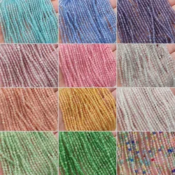 180Pcs 2MM DIY Natural Stone Cat's Eye Faceted Round Loose Beads For Making Women Bracelets Necklaces  Jewelry Accessories