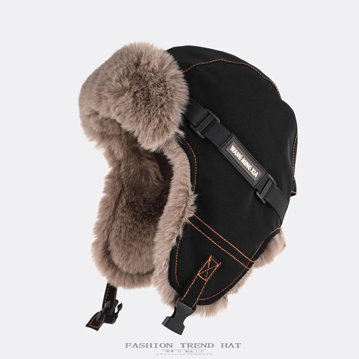1 unidad Gorro de invierno para hombre, cálido, con forro polar grueso y protección para las orejas, estilo Lei Feng, tipo cazador, piloto, esquí y aviador, para clima frío
