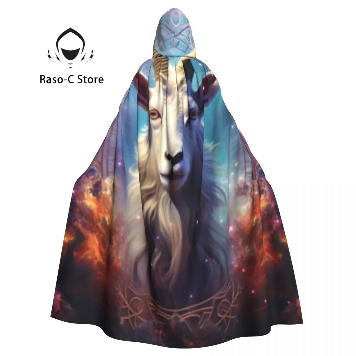 Adult Cloak Cape Hooded Goat Quantum Dreamweaver Medieval Costume Witch Wicca Vampire Elf Purim Carnival Party