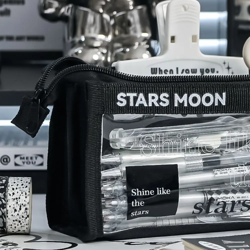 三角形 PVC 透明鉛筆ケース三次元透明文具収納袋クリア大容量