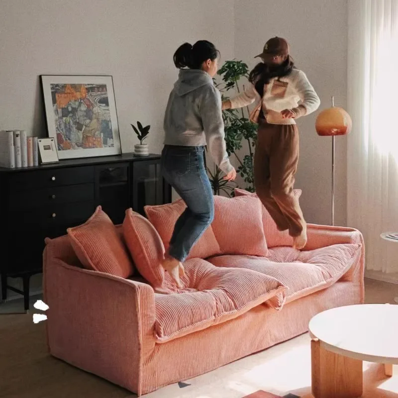 Wabi Stillwind fully dismantled and washed down small apartment, light luxury Nordic corduroy fabric sofa