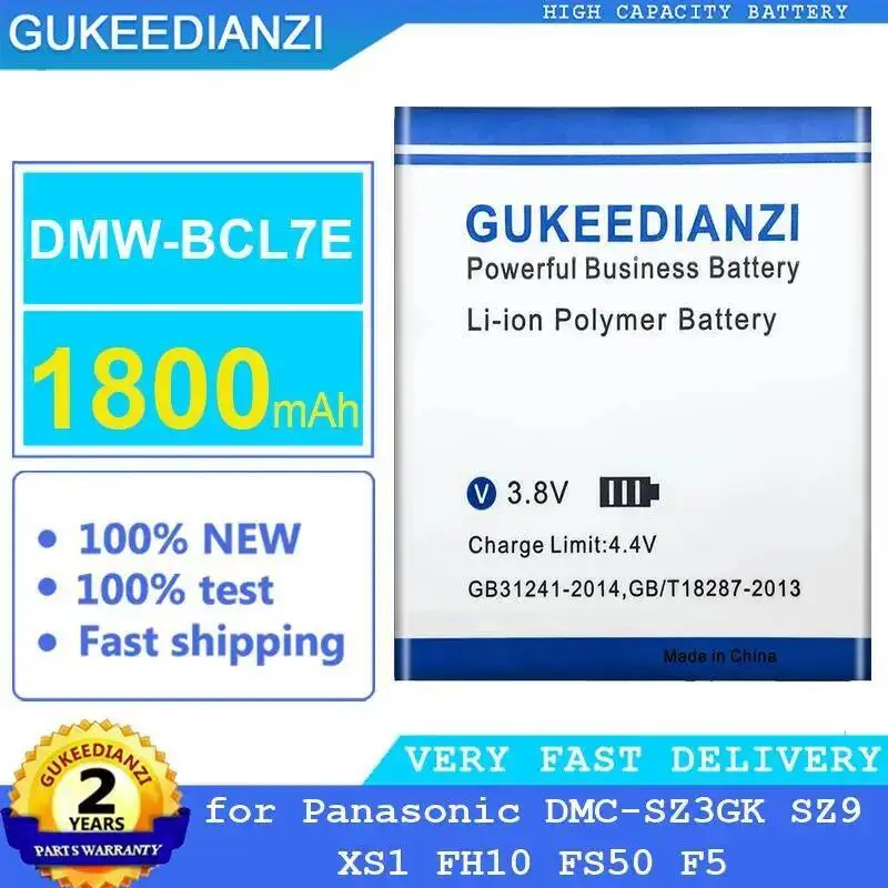 

Для Panasonic Dmc-SZ3GK SZ9 XS1 FH10 FS50 F5 1800 мАч высокоэффективный аккумулятор для камеры Dmw-BCL7E