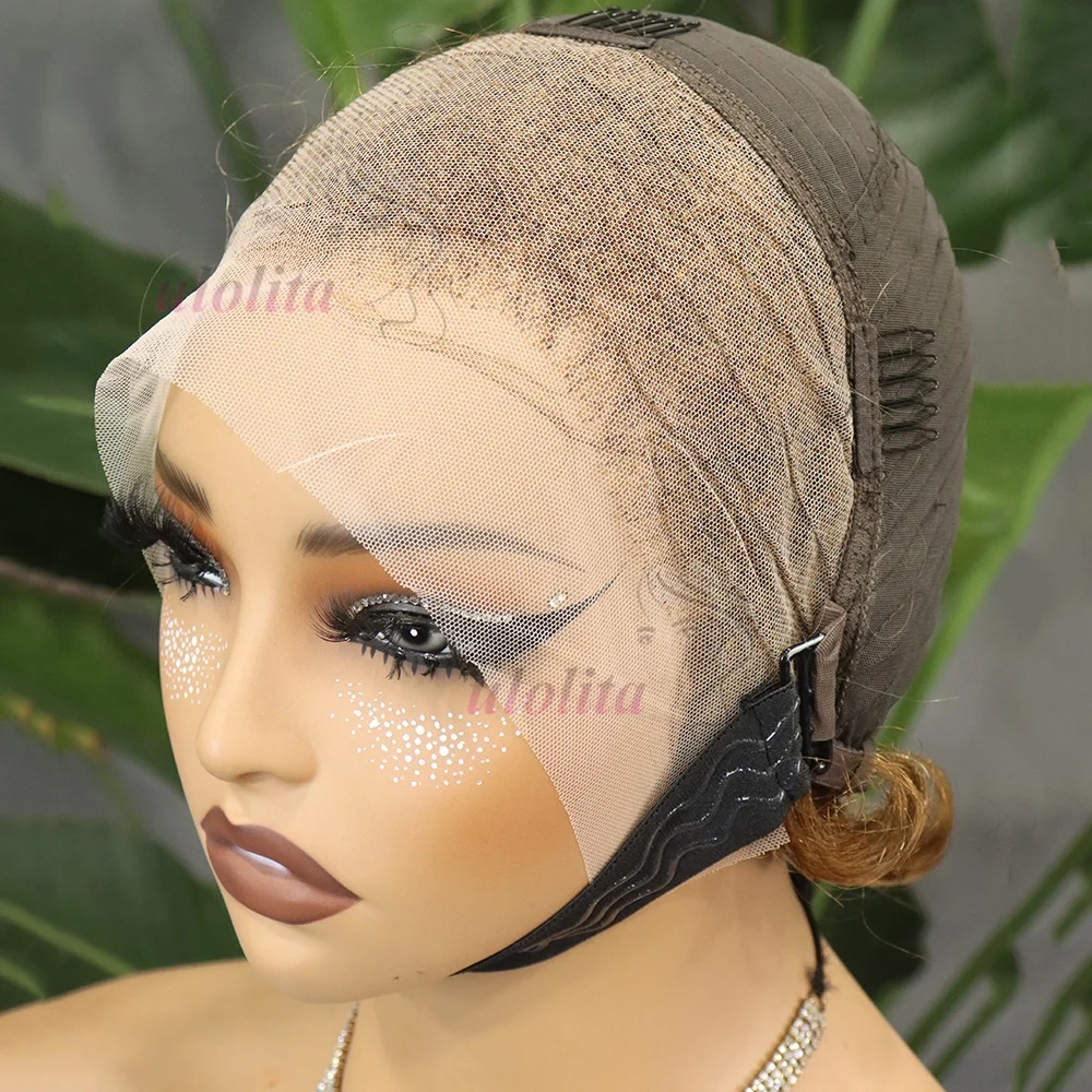 Braune kurze lockige Pixie-Cut-Perücke mit 13x4 Lace-Front aus Remy-Echthaar für Frauen, Schokoladenbraun 4 # Wellige, geschichtete, kleberlose Perücken mit Pony – Detail 13