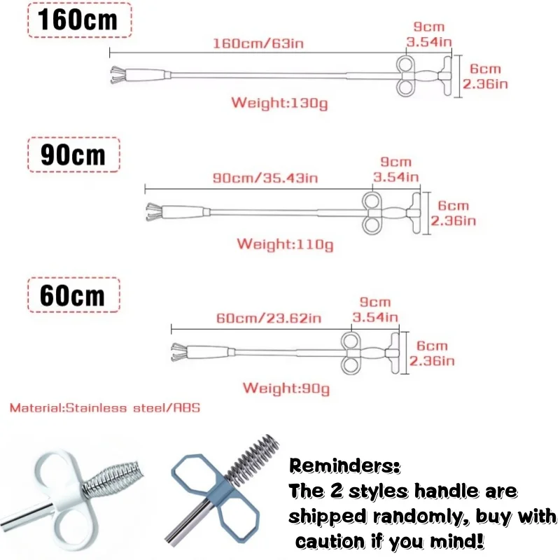 300CM/200CM/160CM Sewer Pipe Unblocker Snake Spring Pipe Dredging Tool Kitchen Bathroom Sewer Cleaning Tool Kitchen Accessories