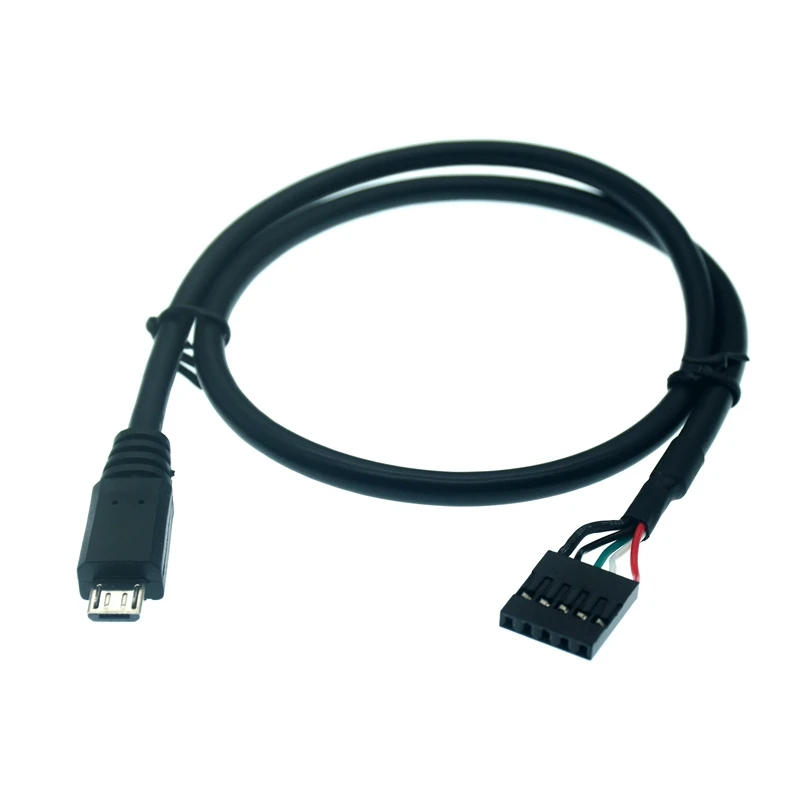 Spacing 2.54mm Micro USB Male Right/Left Angle To Dupont 5 Pin Female Header Motherboard Cable 50cm