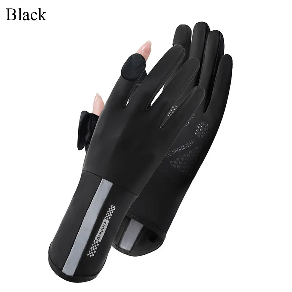 

Fashion Mid-long Sunscreen Gloves Thin Ice Silk Anti-UV Mittens Elastic Slip Resistant Cycling Driving Gloves Women Girls