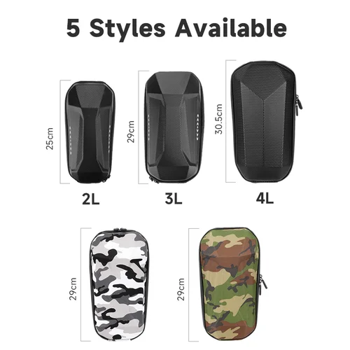 Imagen 2 del producto Bolsa de almacenamiento frontal para patinete eléctrico, bolsa de carcasa dura impermeable para patinete Xiaomi, accesorios para manillar de bicicleta