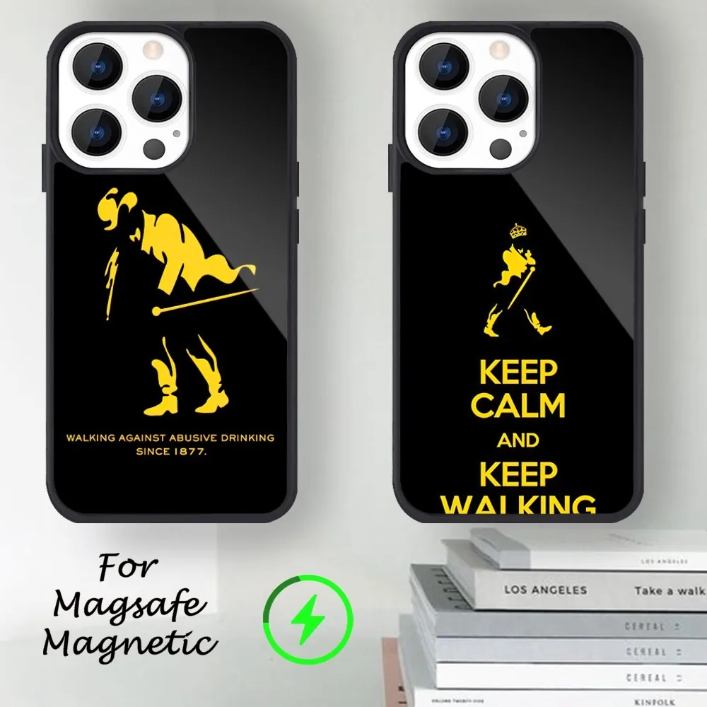 J-Johnnie Walker Logo Phone Case For iPhone 14 13 12 11 15 Pro Max Magsafe Magnetic