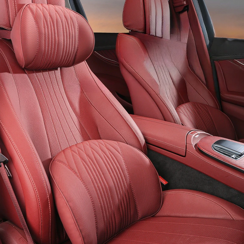 

Автомобильный подголовник, кожаная подушка для автоматической поддержки шеи, пена с эффектом памяти, сиденье, поясничная талия, мягкая подушка для шеи, аксессуары для интерьера