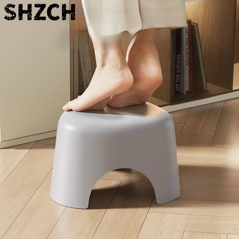 Plastic Small Stool Thickened Household Living Room Shoe Changing Stools Stackable Bathroom Non-slip Small Ottoman Tabouret