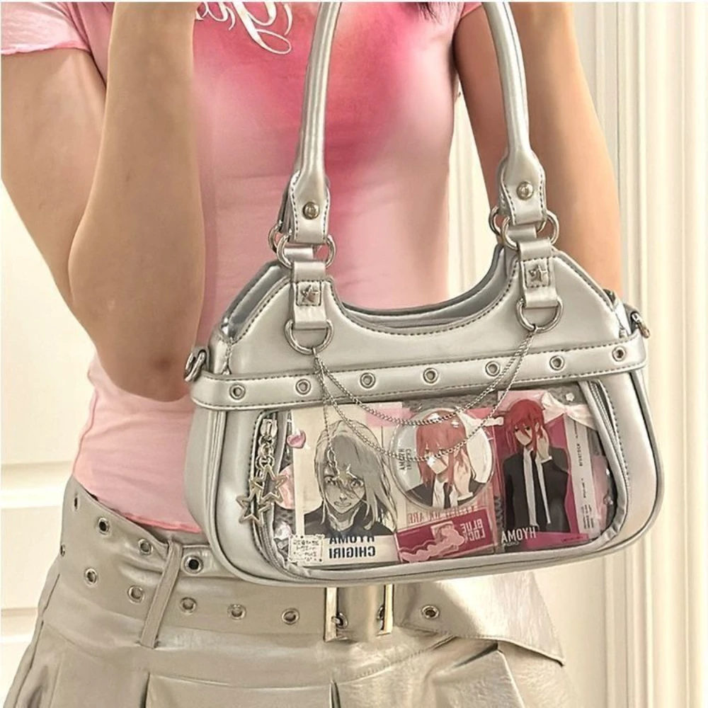 

Оригинальные прозрачные женские сумки Itabag через плечо под мышками, сумки небольшой вместимости, сумка-тоут с цепочкой Y2k