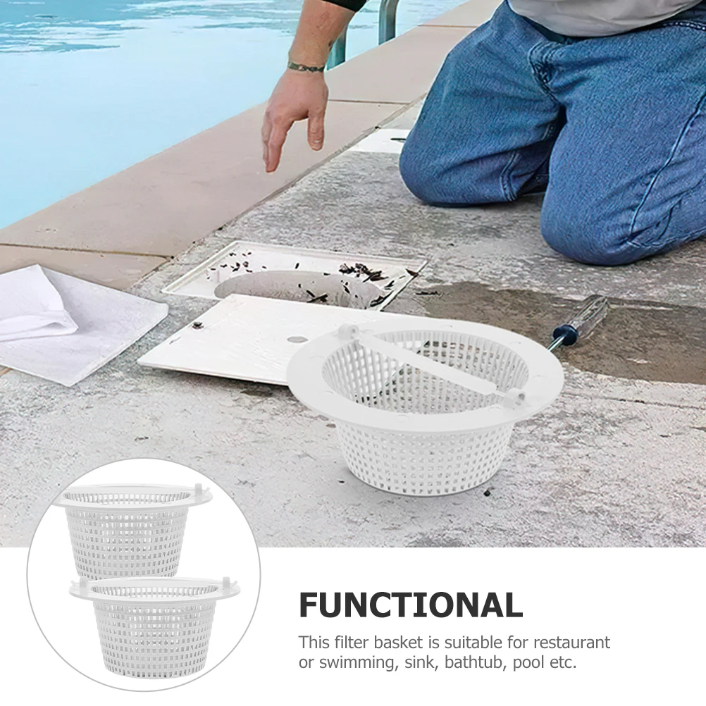 

2 Pcs Pool Filter Basket Swimming Leaf Trap Baskets Strainer above Ground Clean Skimmer Pools For Plastic