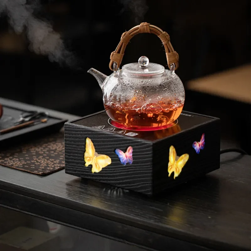 Electric Ceramic Stove White Wax Wood Enclosed Tea Warmer Multi Functional Household Automatic Small Roast Brewer for Chinese
