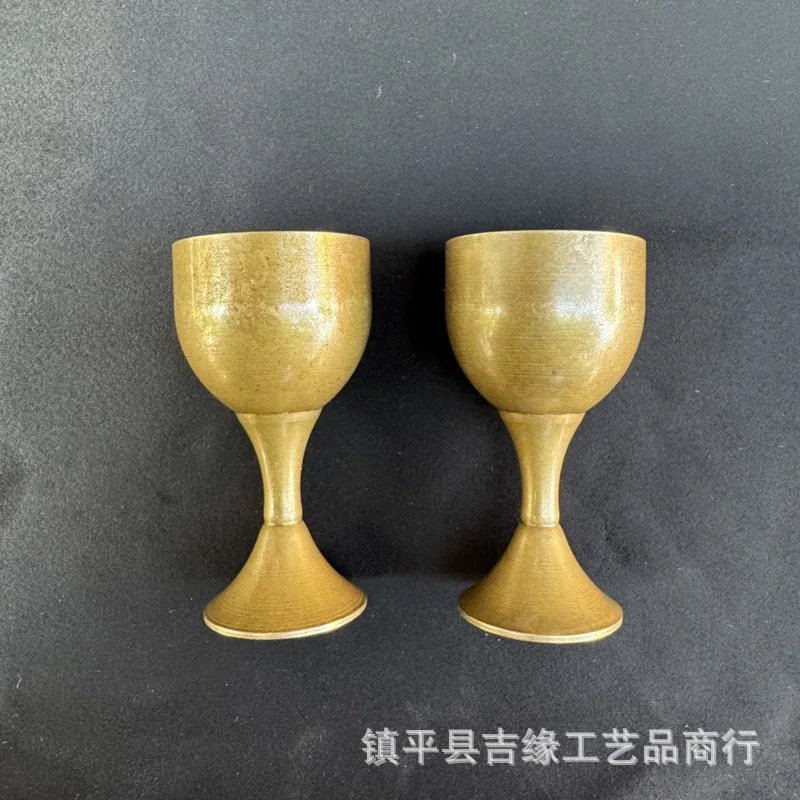 Brass cup, goblet, craft gift, small wine glass, ornament, home living room decoration