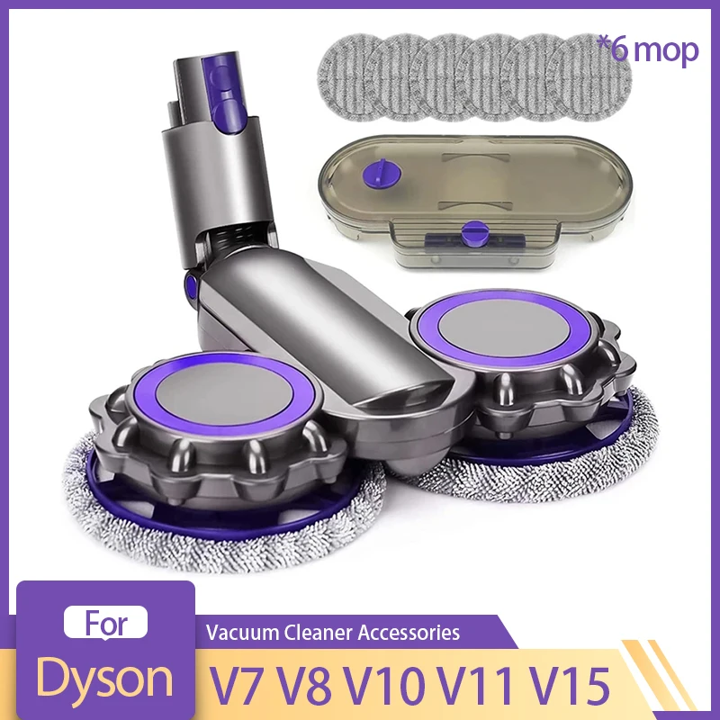 Electric Mop Head Brush With Water Tank Replacement For Dyson V7 V8 V10 V11 V15 Vacuum Cleaner Detachable Cloth Mop Accessories