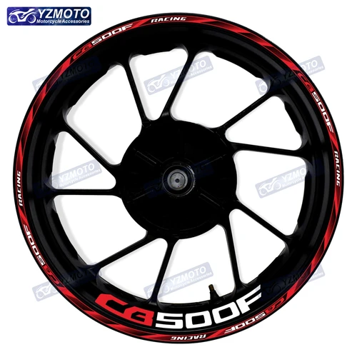 Para Honda CB500F CB 500 F motocicleta de carreras cubo de rueda delantera y trasera pegatina de 17 pulgadas pegatinas reflectantes impermeables para llanta